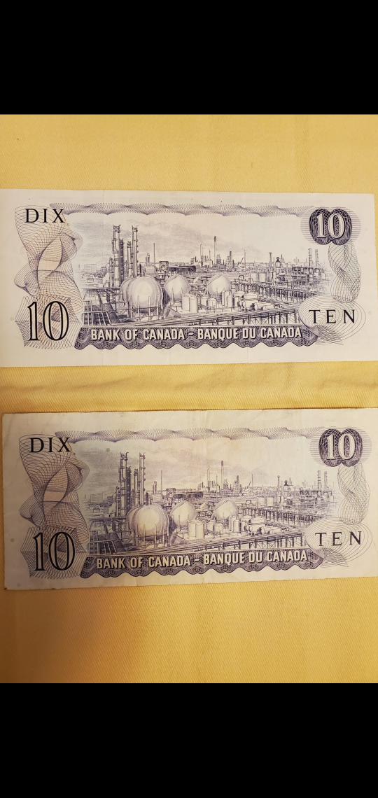 Vintage Canadian Ten Dollar Bills - Two Notes - photo 2
