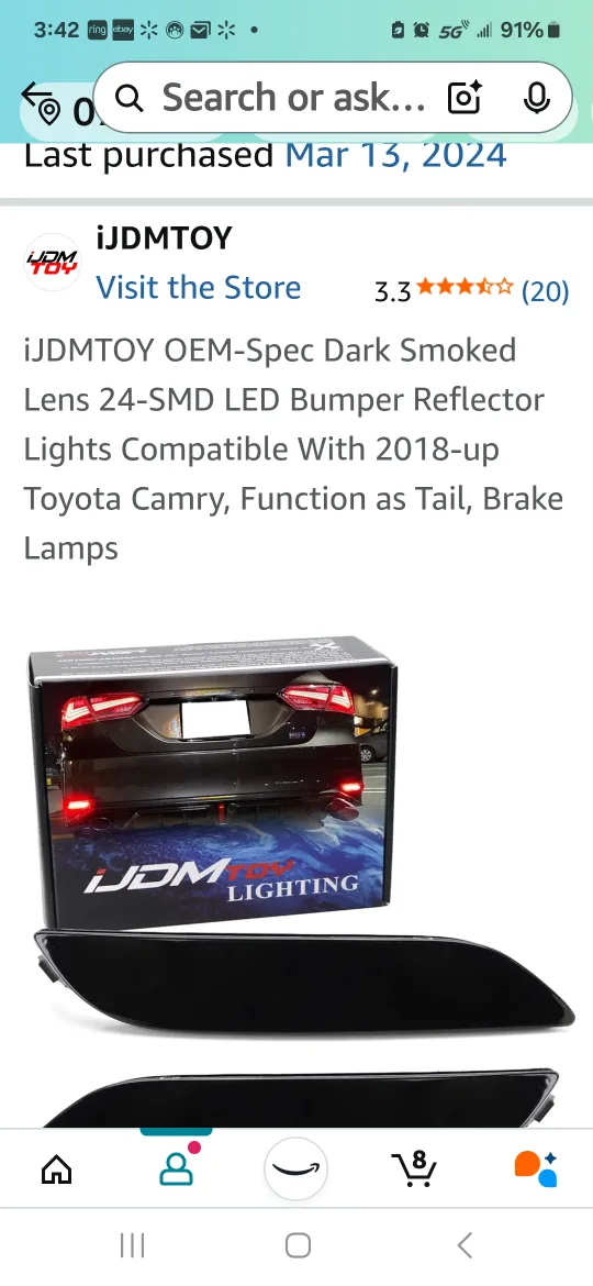 iJDMTOY Smoked Lens 24-SMD LED Bumper Reflector Lights image indicator(2)