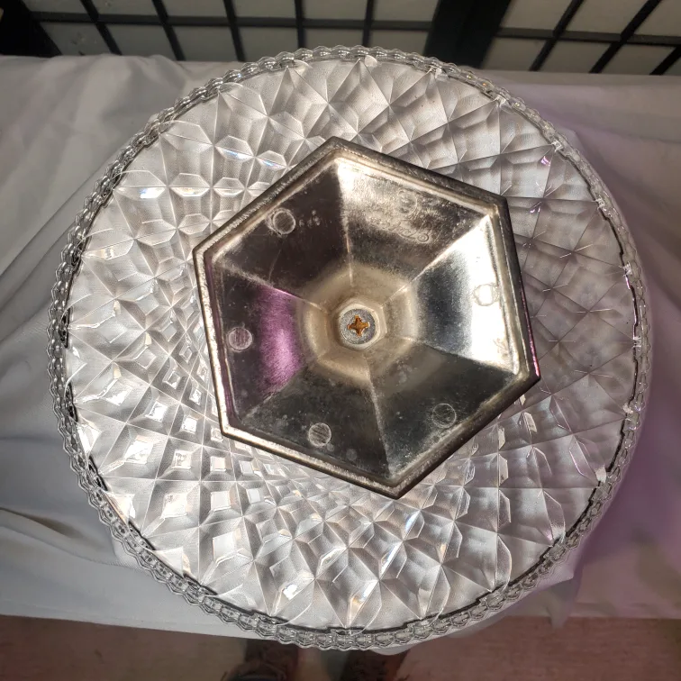 Vintage 60s Teleflora Crystal & Sliver Plated Cake Stand image indicator(4)