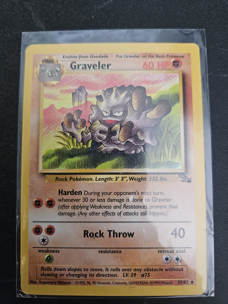 Pokemon Graveler Card - 1999 Base Set - (37/62)