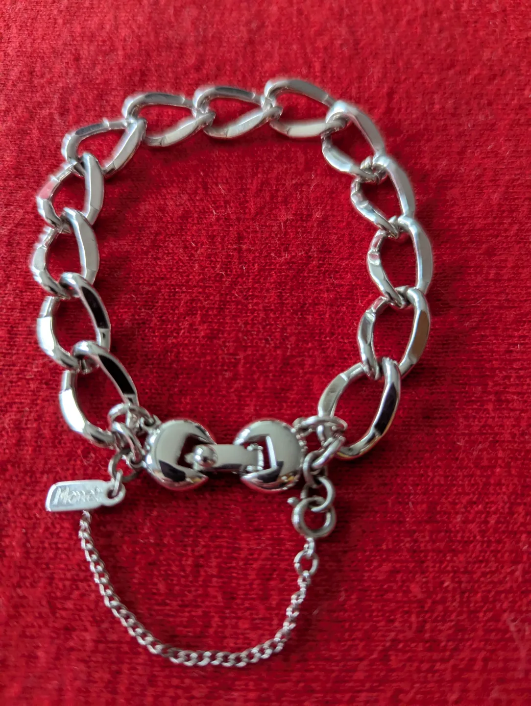 Monet Silver Tone Chain Bracelet thumbnail