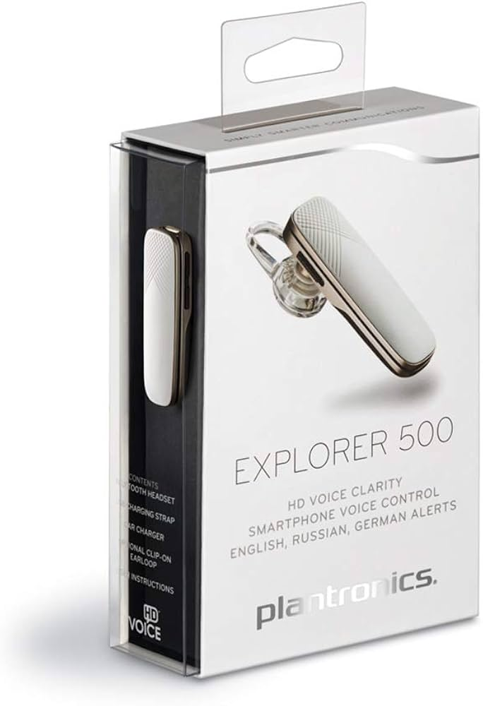 Plantronics Explorer 500 Bluetooth Headset - White/Gold