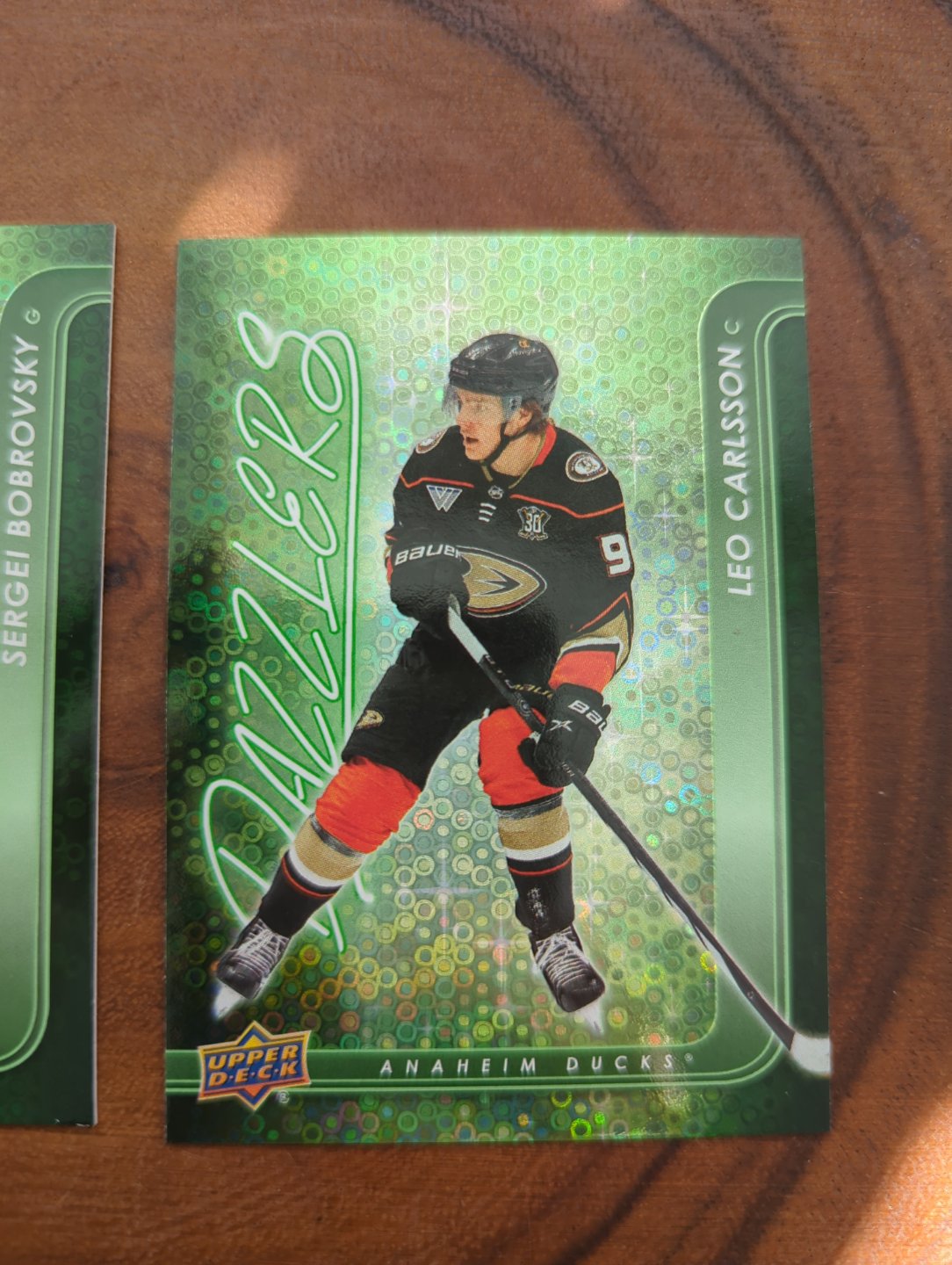 Green Dazzlers 24-25  UD Series One - Bobrovsky & Carlsson - photo 3