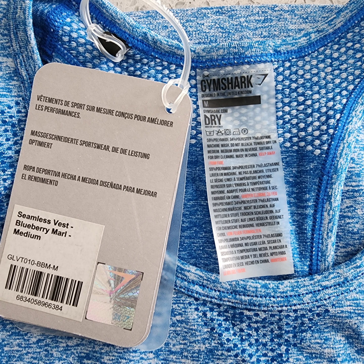 Gymshark Seamless Vest - Blueberry Marl - Medium - photo 3