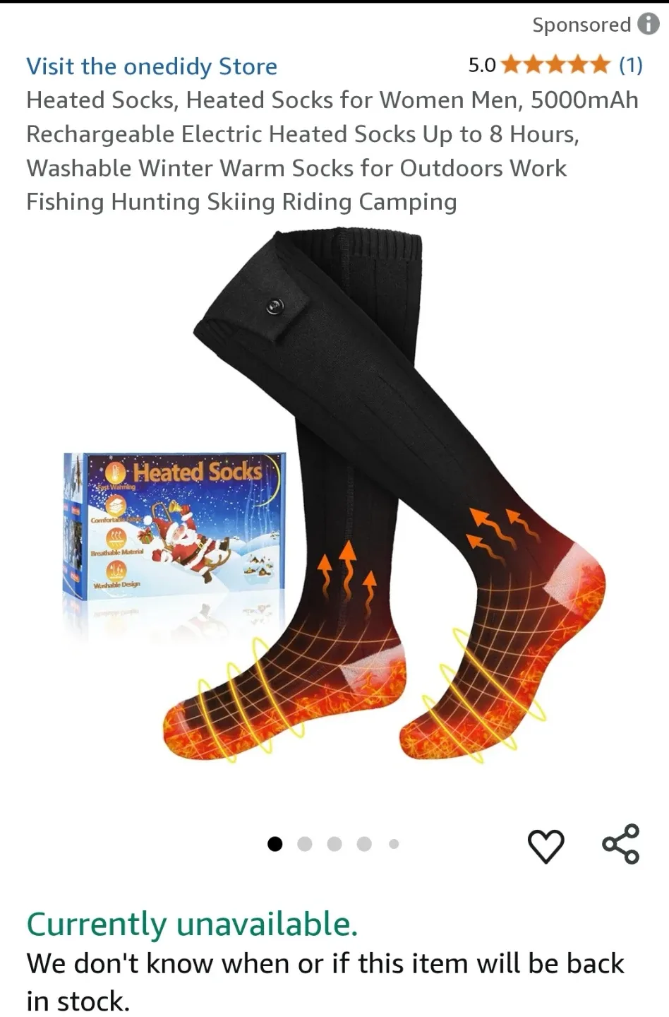 Oneiddy Heated Socks for Outdoor Activities image indicator(2)