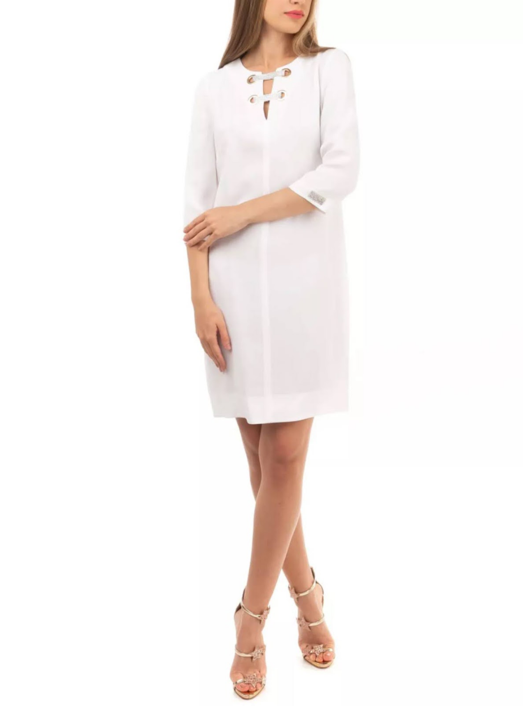Via delle Perle VDP White Shift Wedding Dress Size Small - photo 2