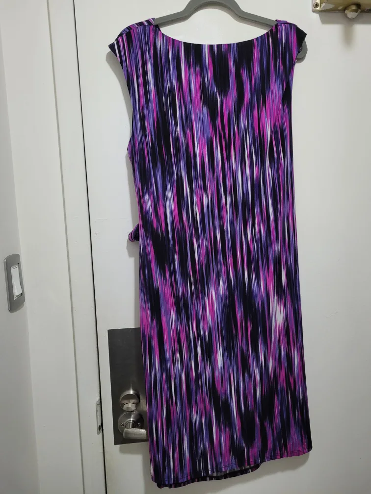 Women's Purple and Black Printed Sleeveless Dress image indicator(2)
