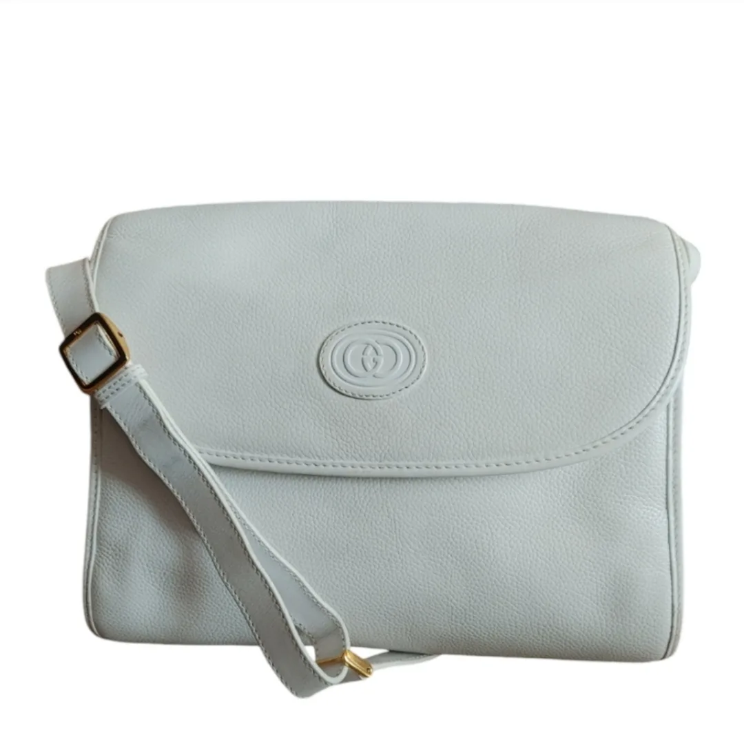 Vintage Gucci White Leather Bag thumbnail