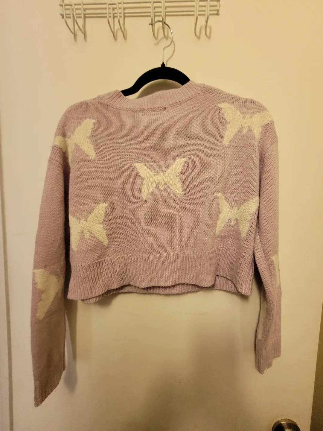 Lavender Butterfly Knit Sweater image indicator(2)
