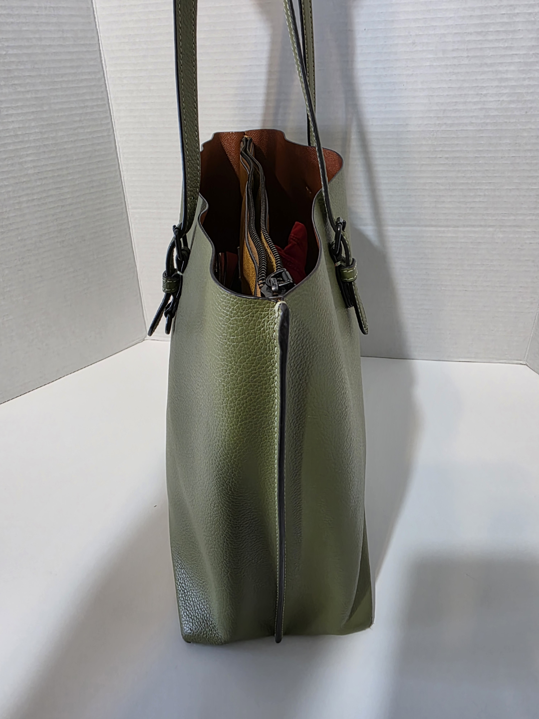 Coach Olive Green Leather Tote Bag - photo 2