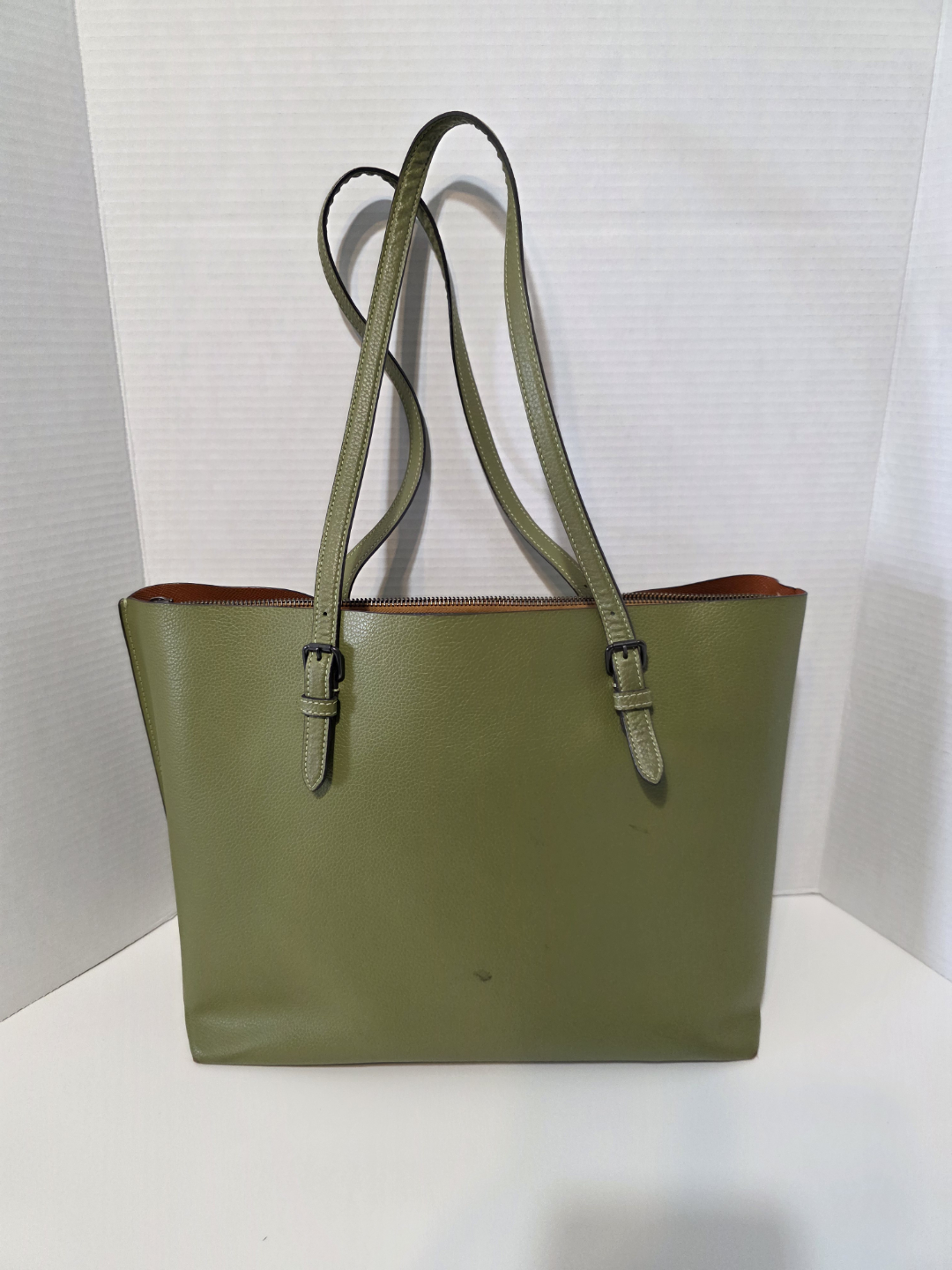 Coach Olive Green Leather Tote Bag - photo 3