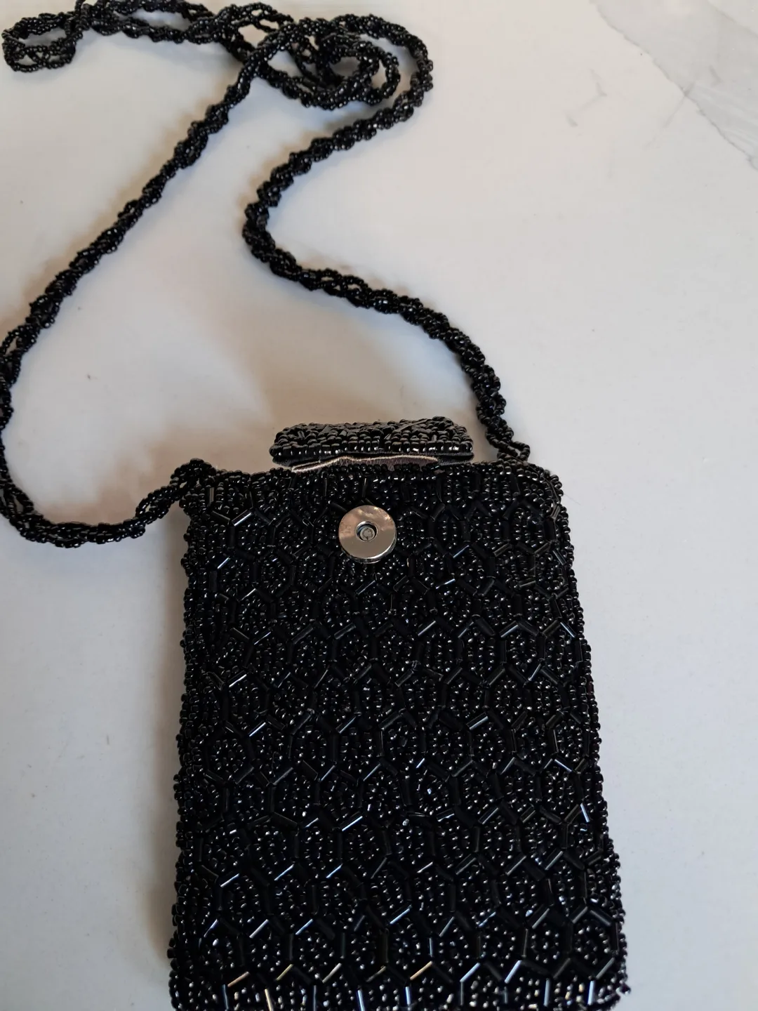 💚Cute Black Beaded Evening Bag image indicator(2)