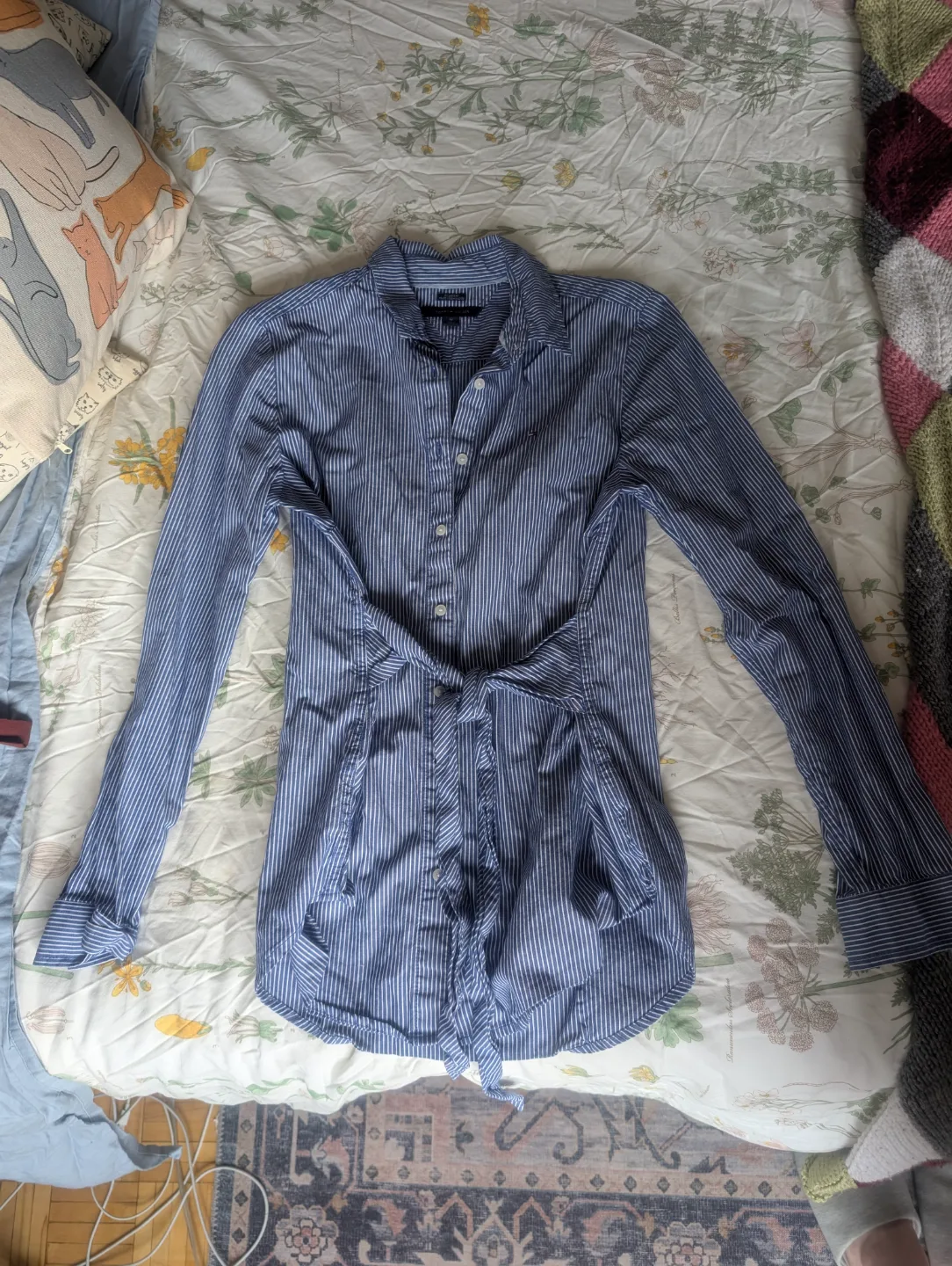 Tommy Hilfiger Blue Striped Shirt, Size M thumbnail