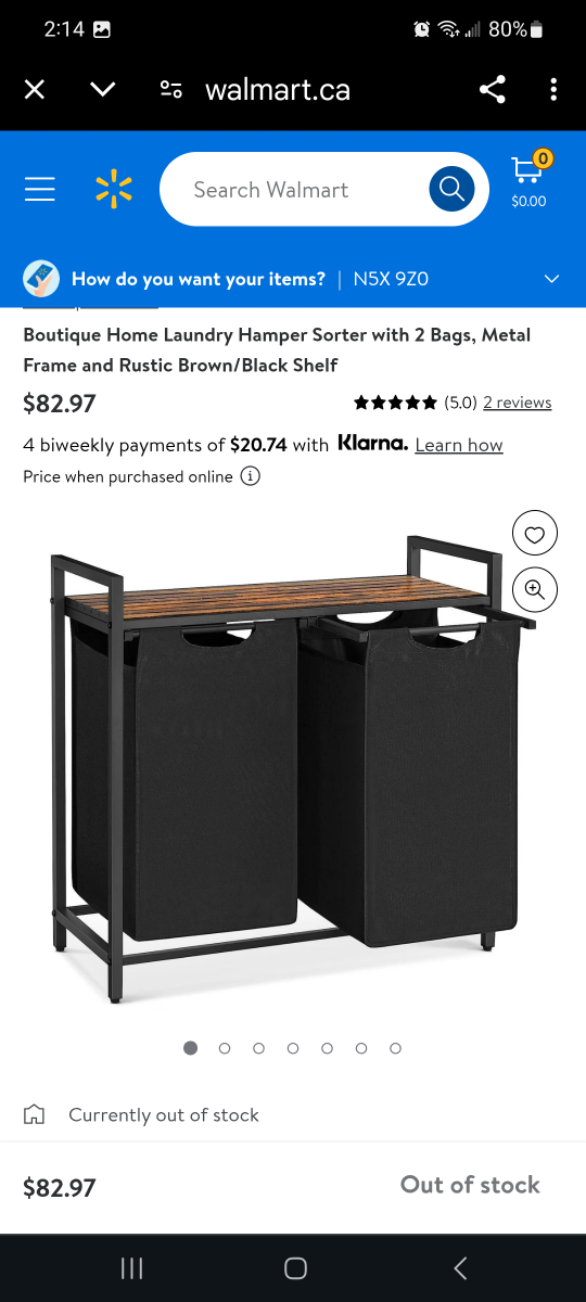 Boutique Home Laundry Sorter with 2 Bags