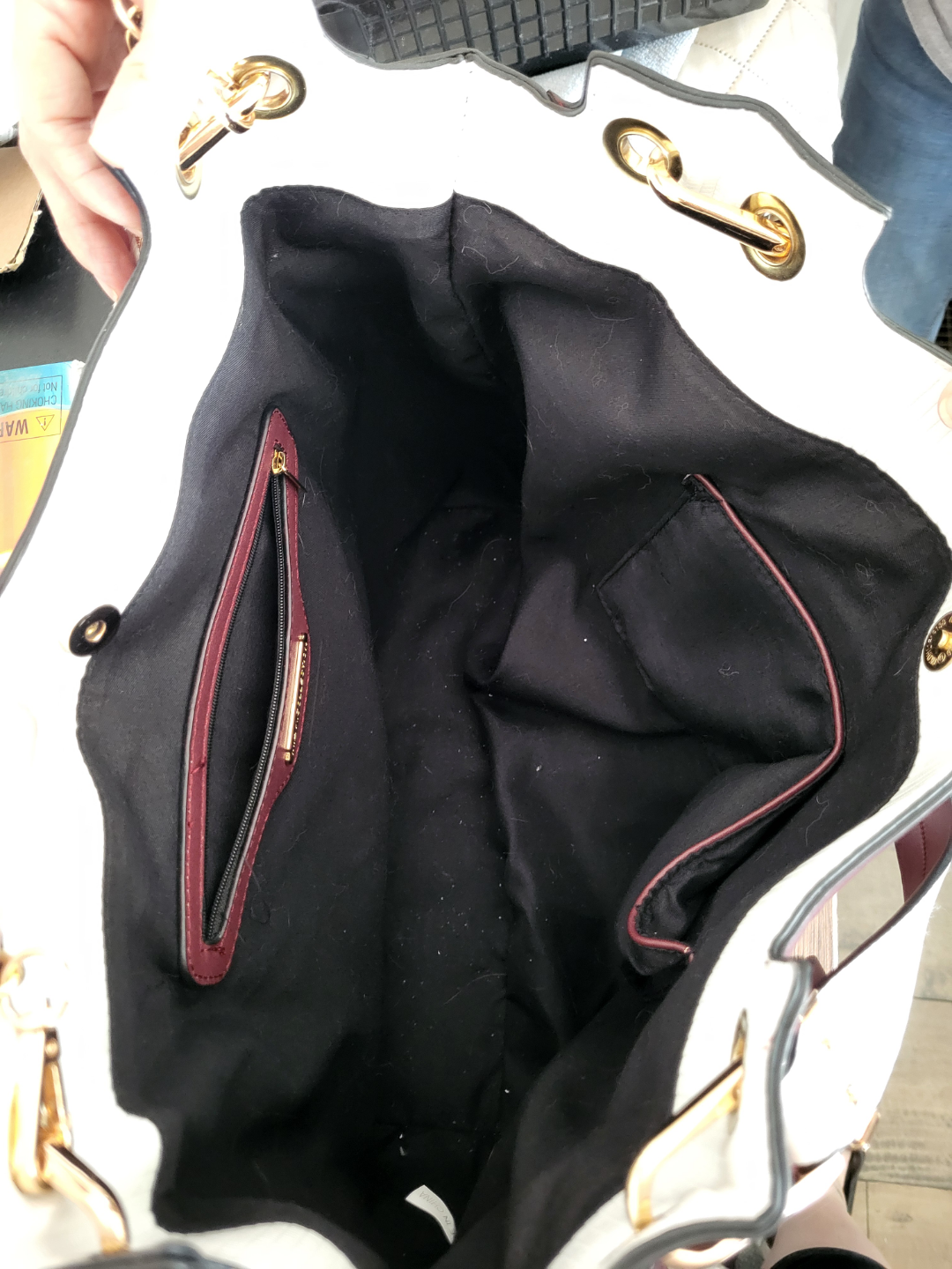 Mia K. Collection Burgundy and White Tote Bag - photo 2
