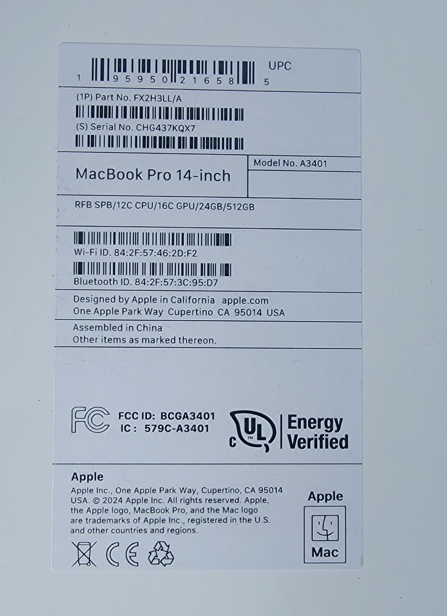 Apple Certified Refurbished 14-inch MacBook M4Pro Chip–Silver - photo 2