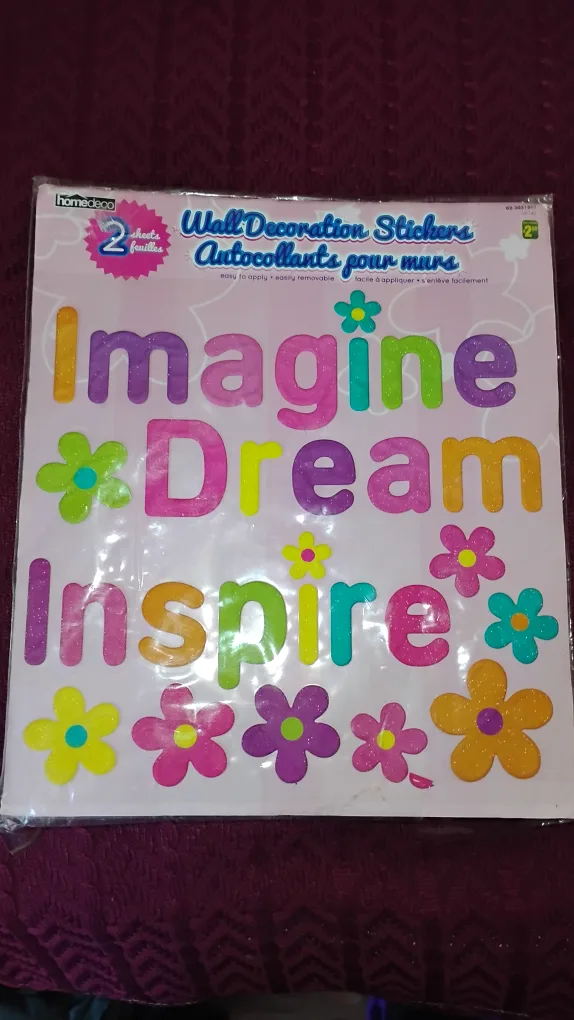 💚Glitter Wall Stickers - Imagine Dream Inspire thumbnail