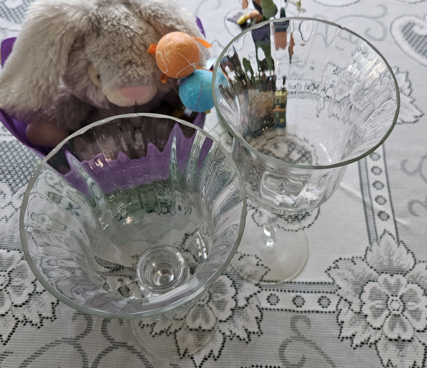 Pair of Elegant Glass Candle Holders - photo 3