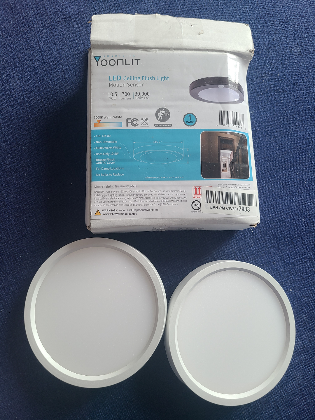 2-Pack Yoonlit LED Ceiling Flush Lights