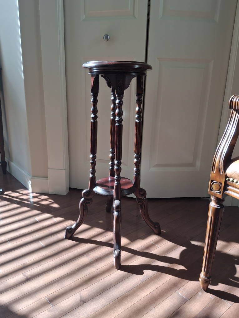 Elegant Dark Wood Plant Stand