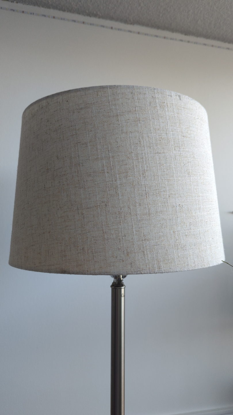 Modern Brushed Nickel Floor Lamp with Beige Linen Shade - photo 4