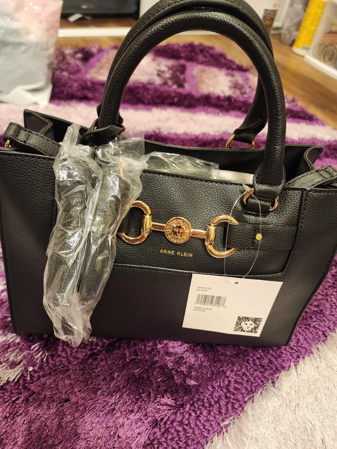 Anne Klein Black Satchel Handbag thumbnail