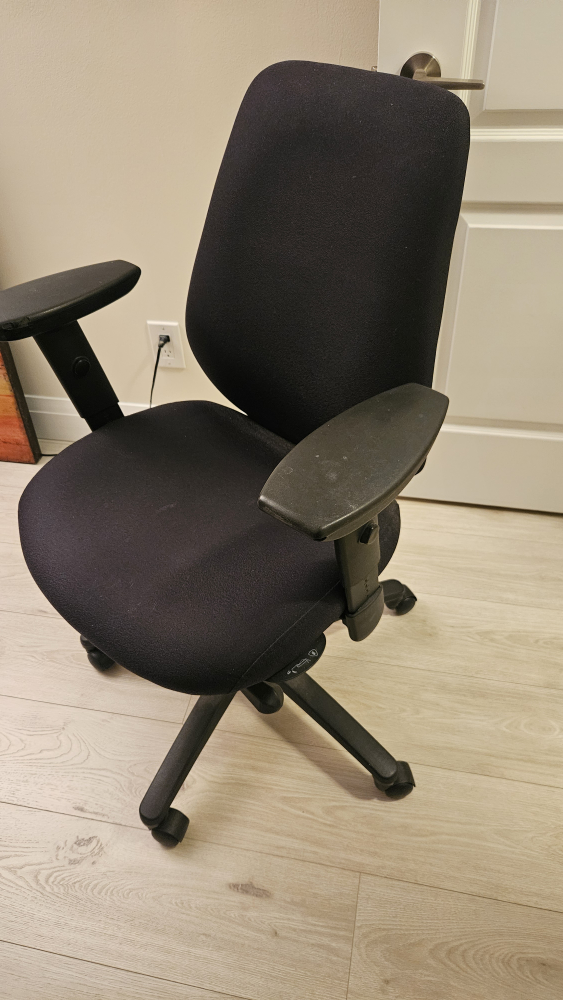 Used Office Chair - Black Fabric - photo 2