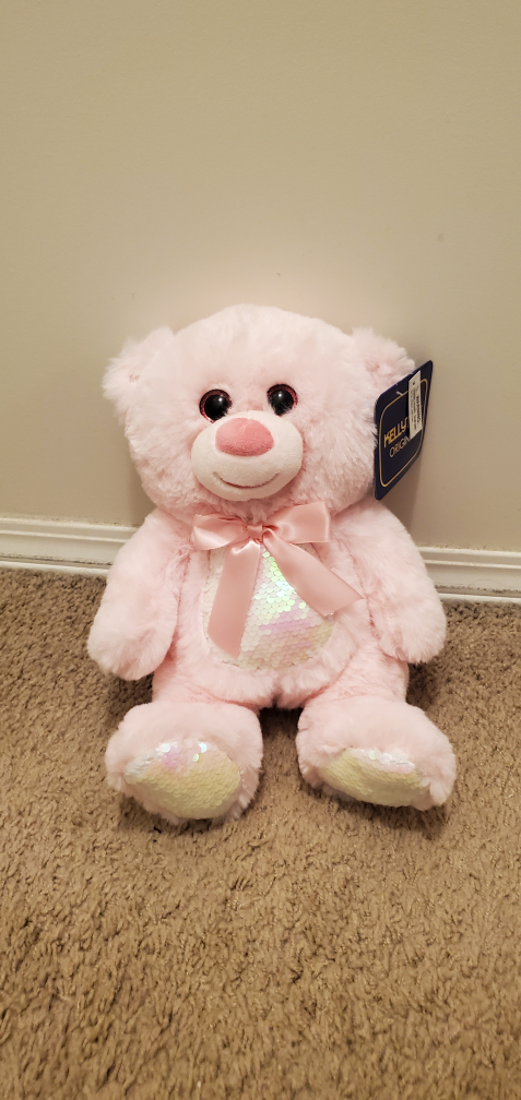 Pink Sequin Teddy Bear Plush Toy
