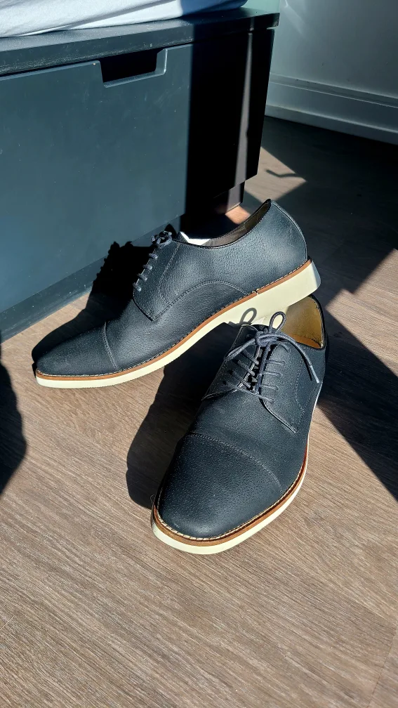 💚 Men's Black Oxfords with White Sole thumbnail