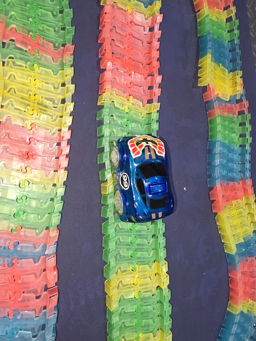 Glow in the Dark Race Track Playset with Car thumbnail