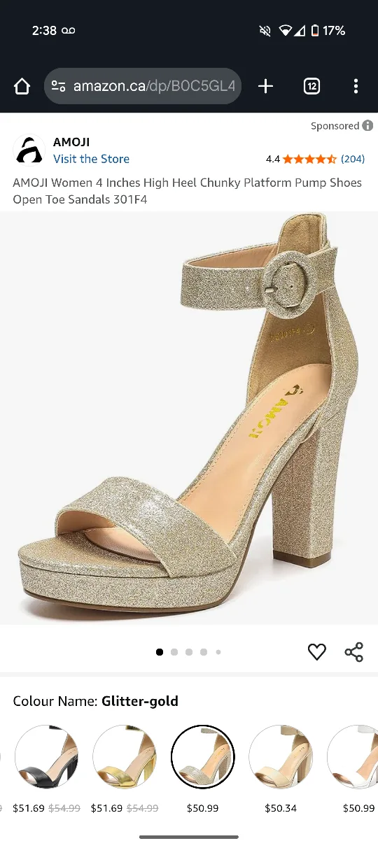 New, Never Used. AMOII Glitter Block Heel Sandals Size UK 40 image indicator(3)