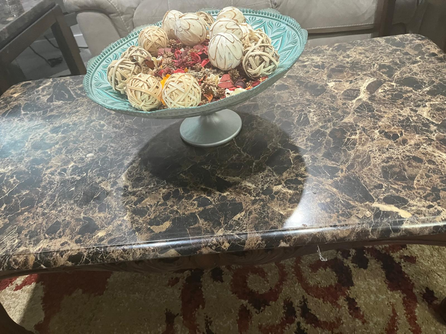 3-Piece Coffee Table Set with Marble Top - photo 3