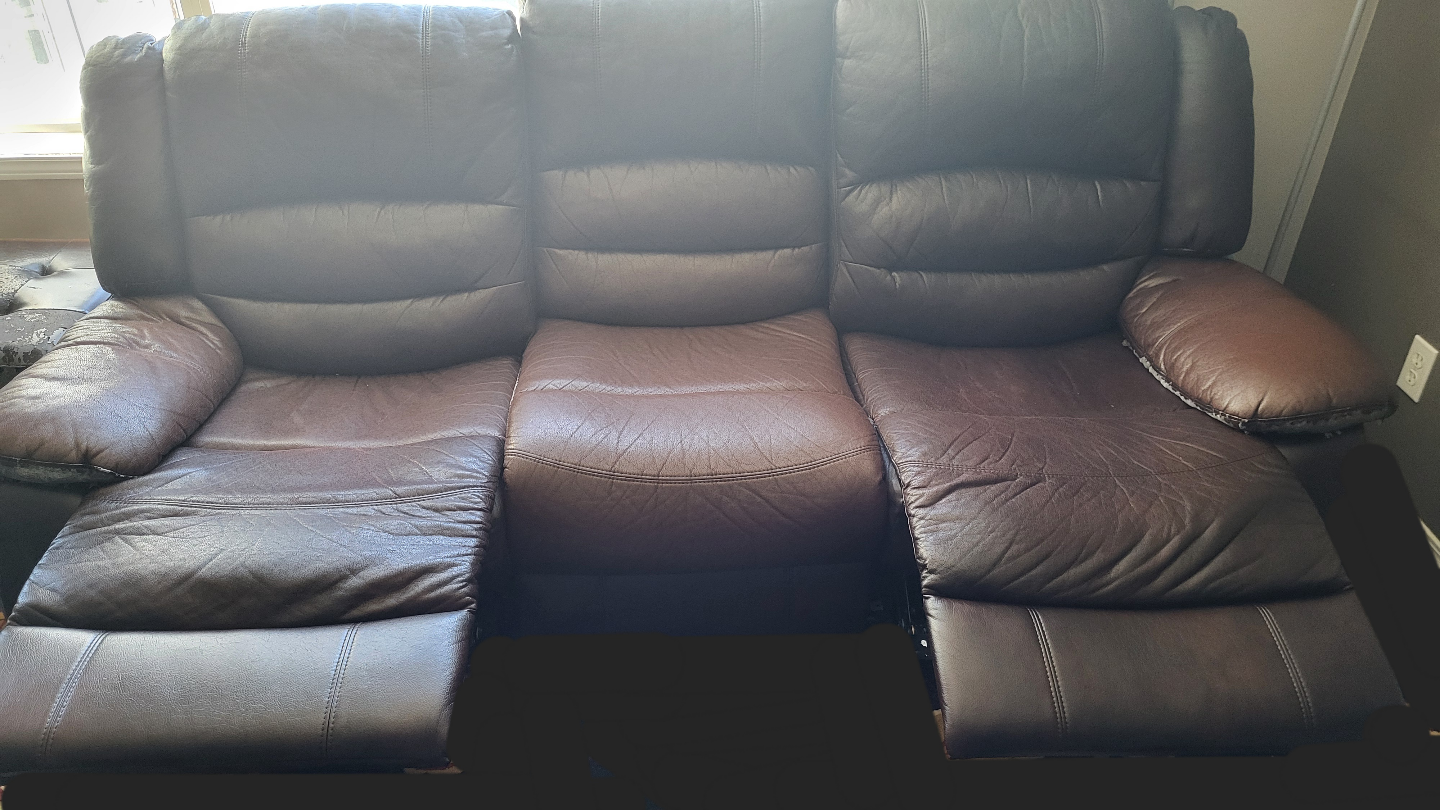Reclining Leather Sofa - photo 3
