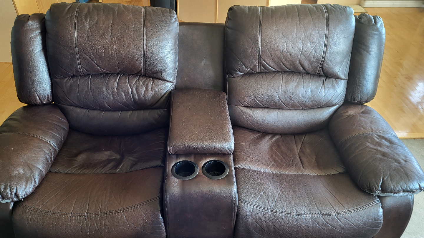 Reclining Leather Sofa - photo 4