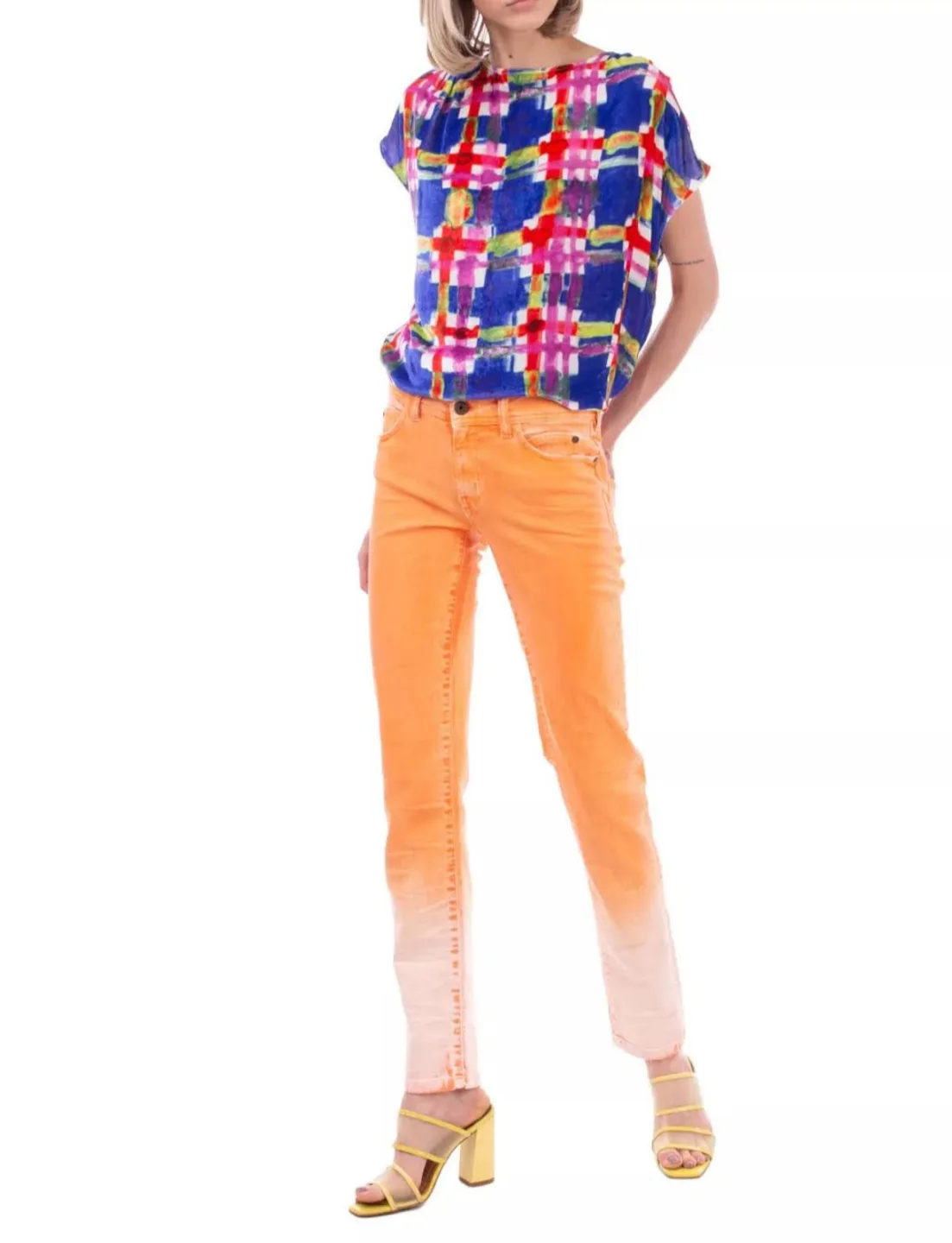 Authentic Just Cavalli Orange Dip-Dye Jeans thumbnail