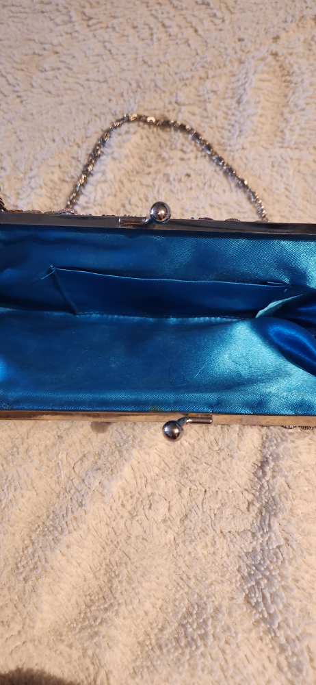 Beaded Turquoise Evening Clutch - photo 2