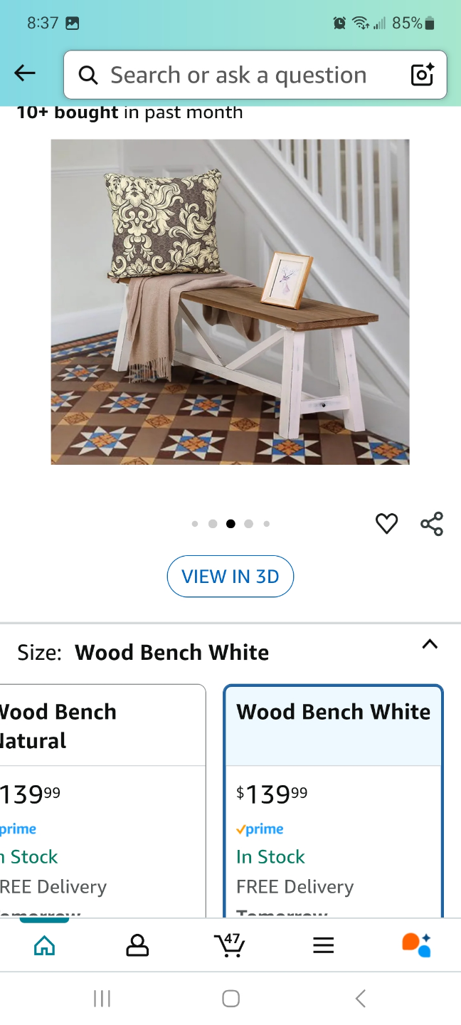 WnuTrees 43" Farmhouse Wood Bench - photo 3