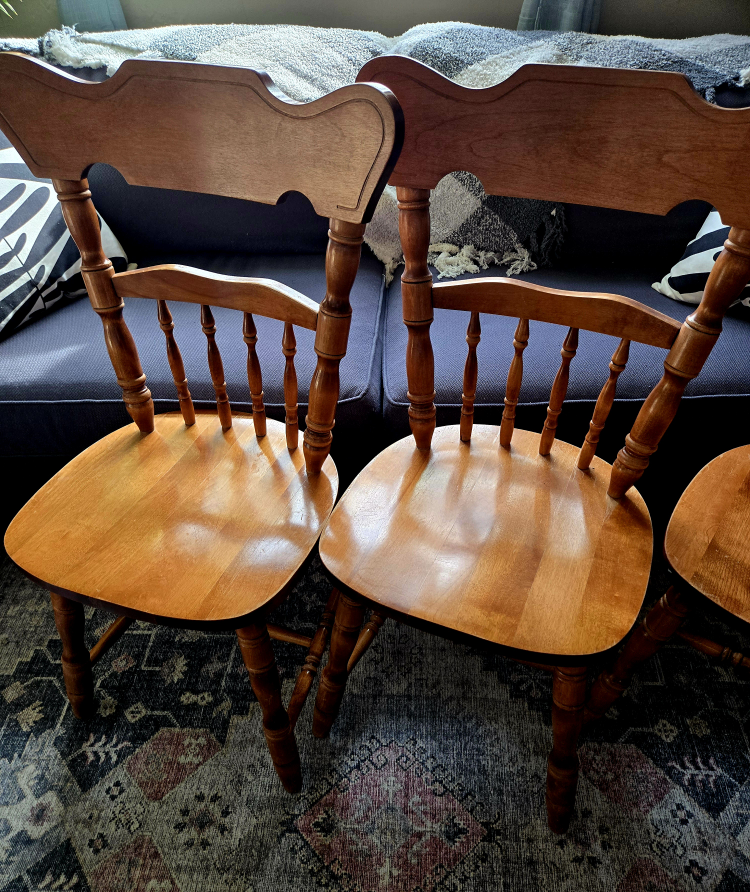 Set of Four Solid Wood Dining Chairs - photo 2