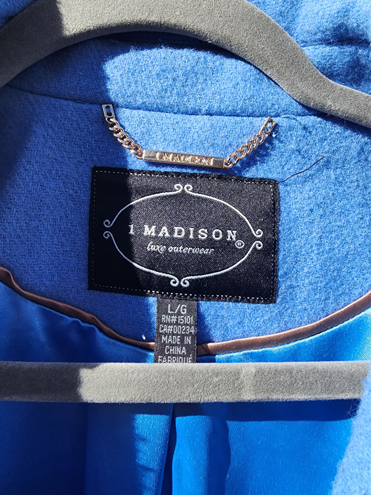 1MADISON Blue Wool Coat - photo 4