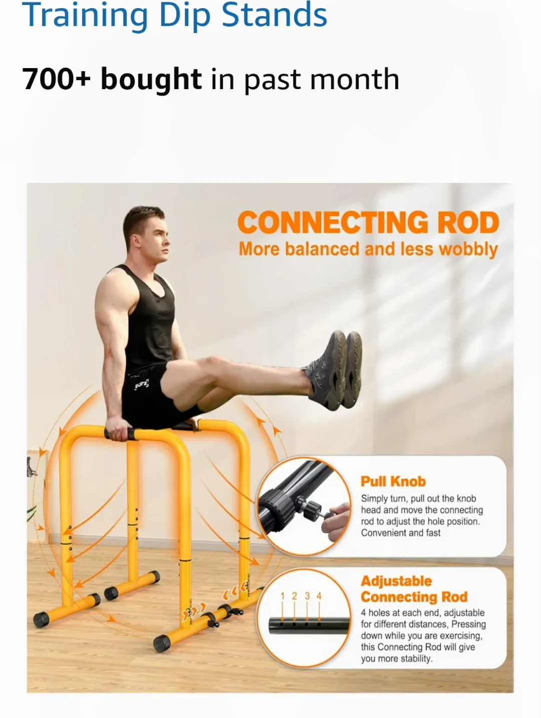 RELIFE Adjustable Dip Stand Parallel Bars for Home Gym Workout image indicator(3)