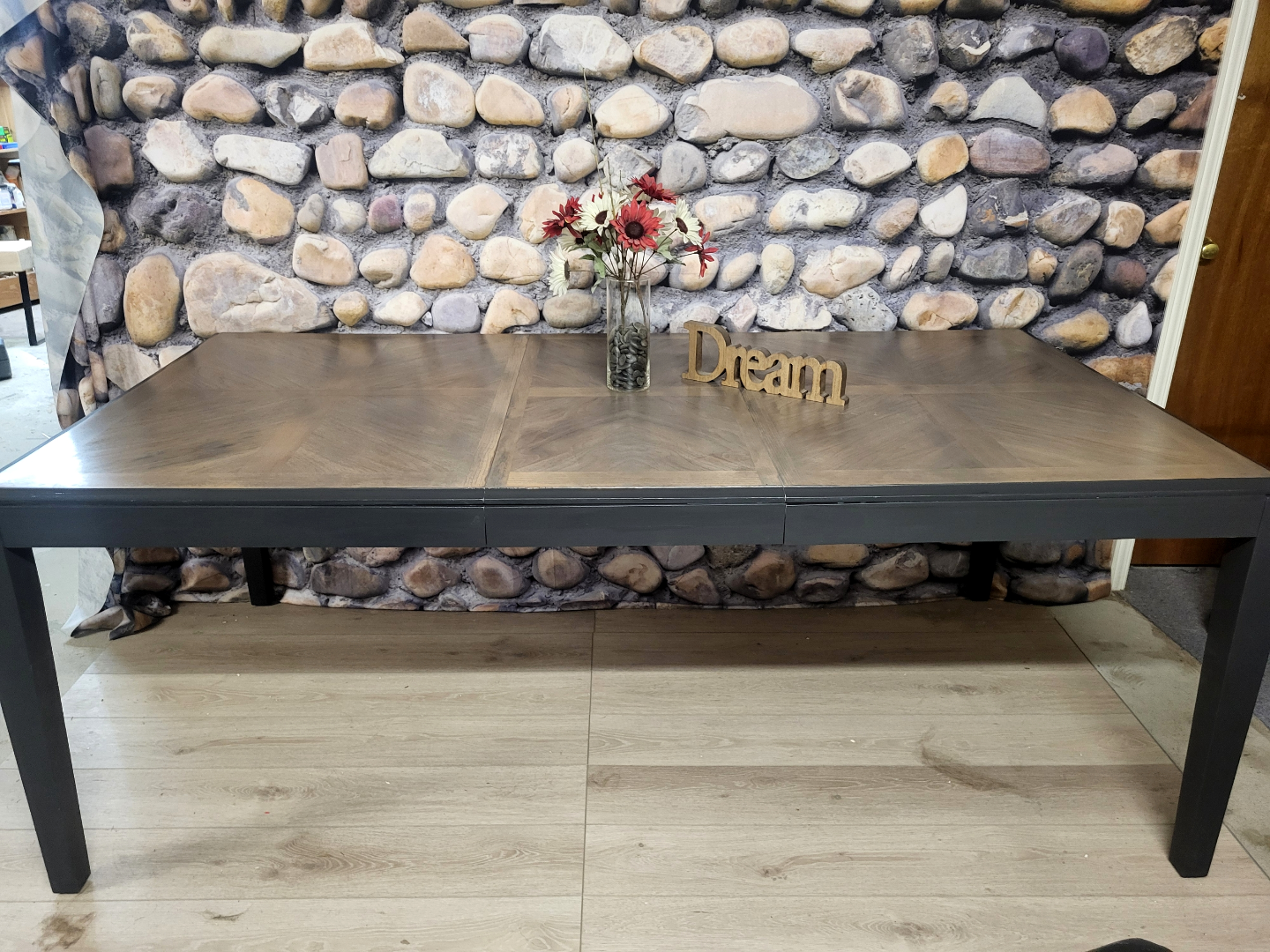 Large Rectangular Dining Table with Black Legs - photo 3