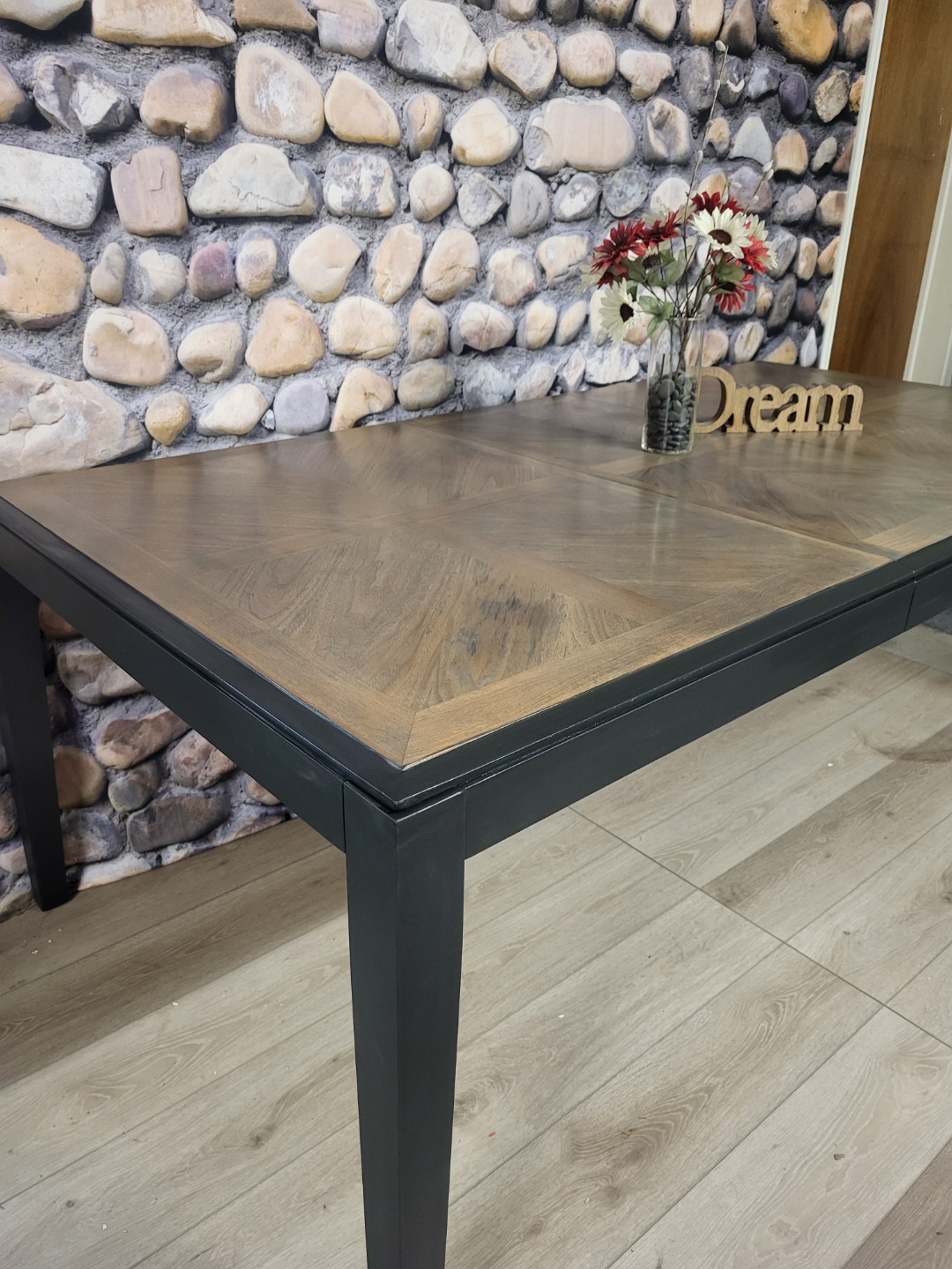 Large Rectangular Dining Table with Black Legs - photo 4