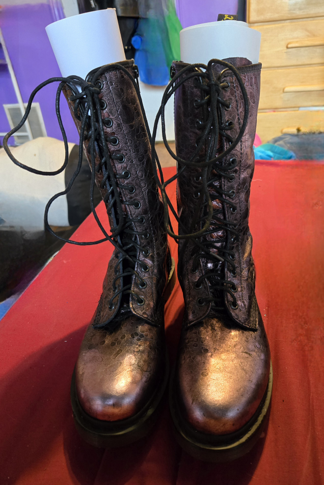 Dr. Martens Metallic Leather Lace-Up Boots