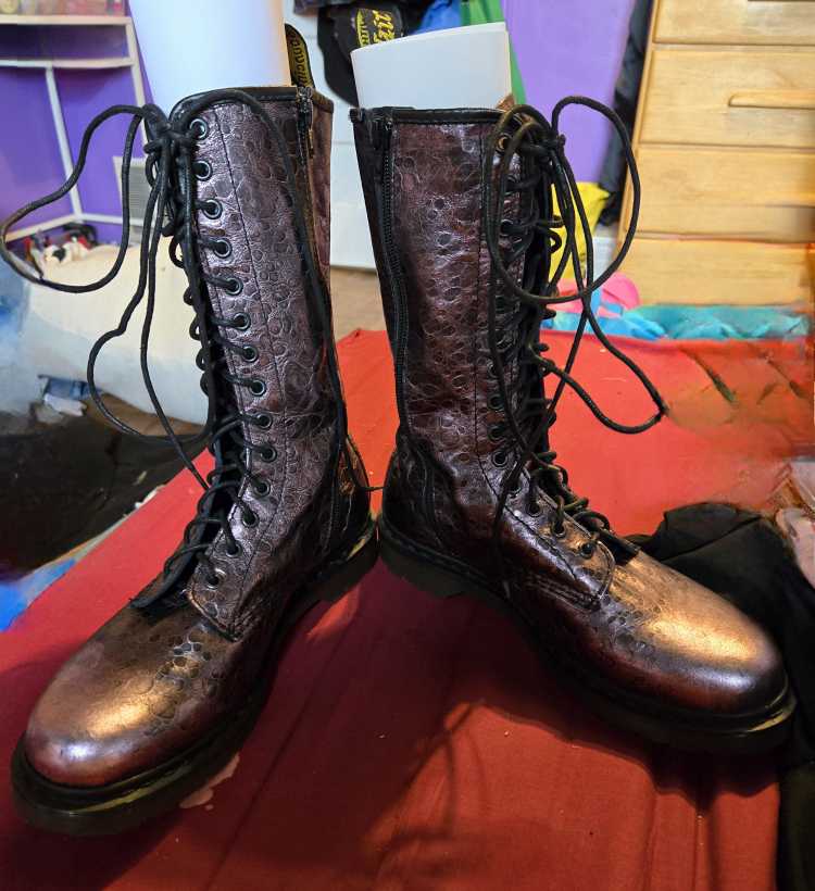 Dr. Martens Metallic Leather Lace-Up Boots - photo 2
