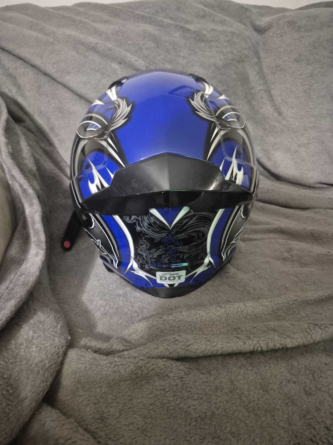 Zox Motorcycle Helmet - Blue and Grey Graphic - photo 2