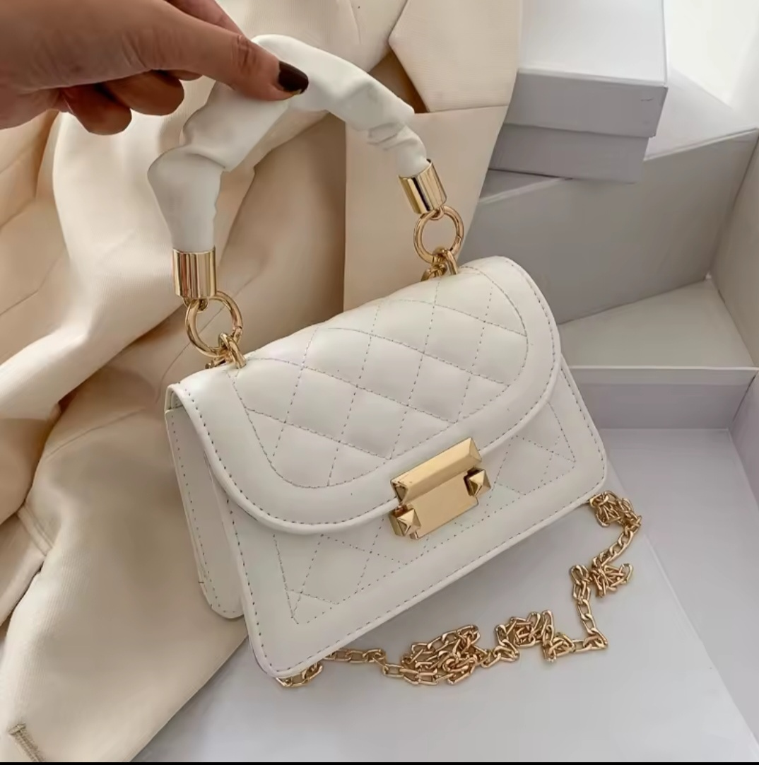 White Quilted Chain Bag