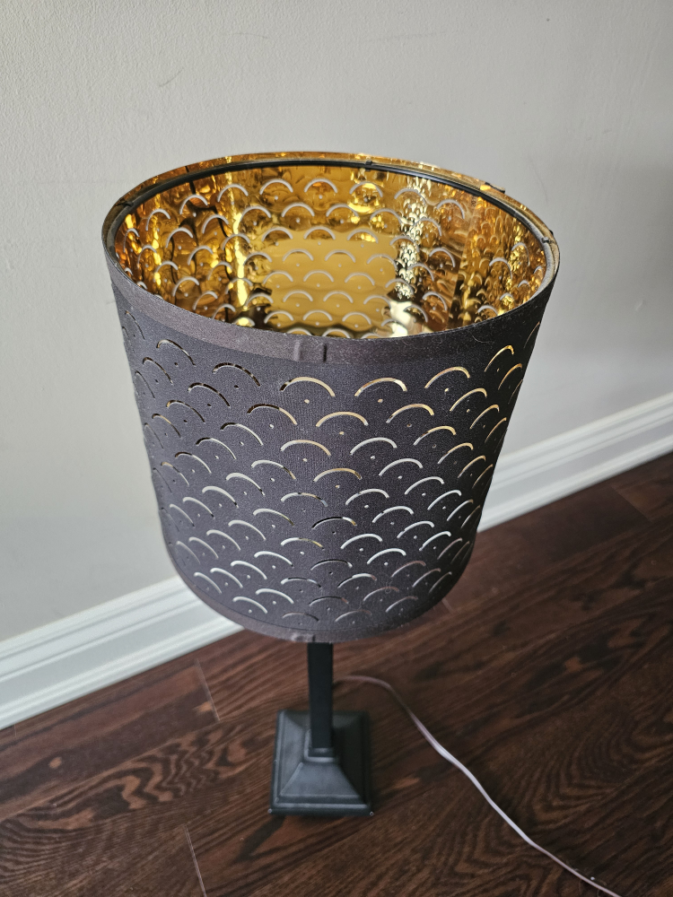 Pair of Black Table Lamps with Gold Accents - photo 4
