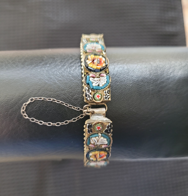 Antique Italian Micro Mosaic Bracelet - photo 2