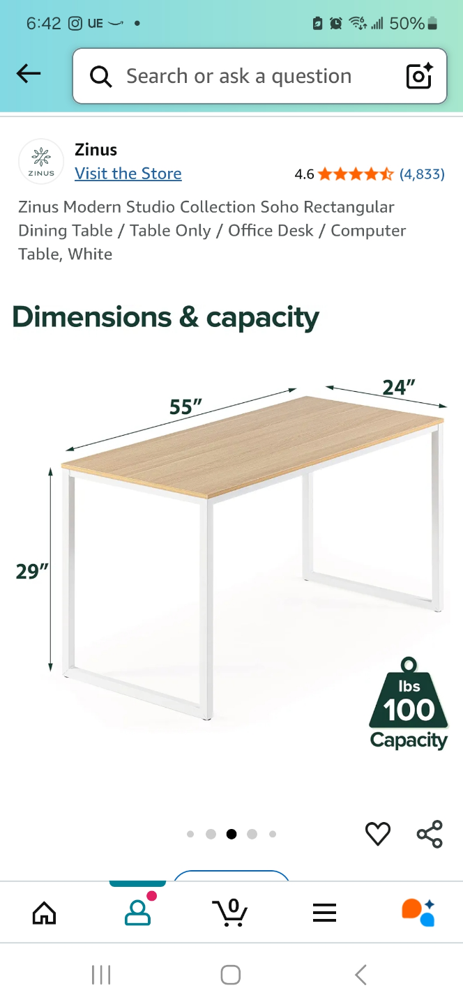White Dining table/Desk - photo 3