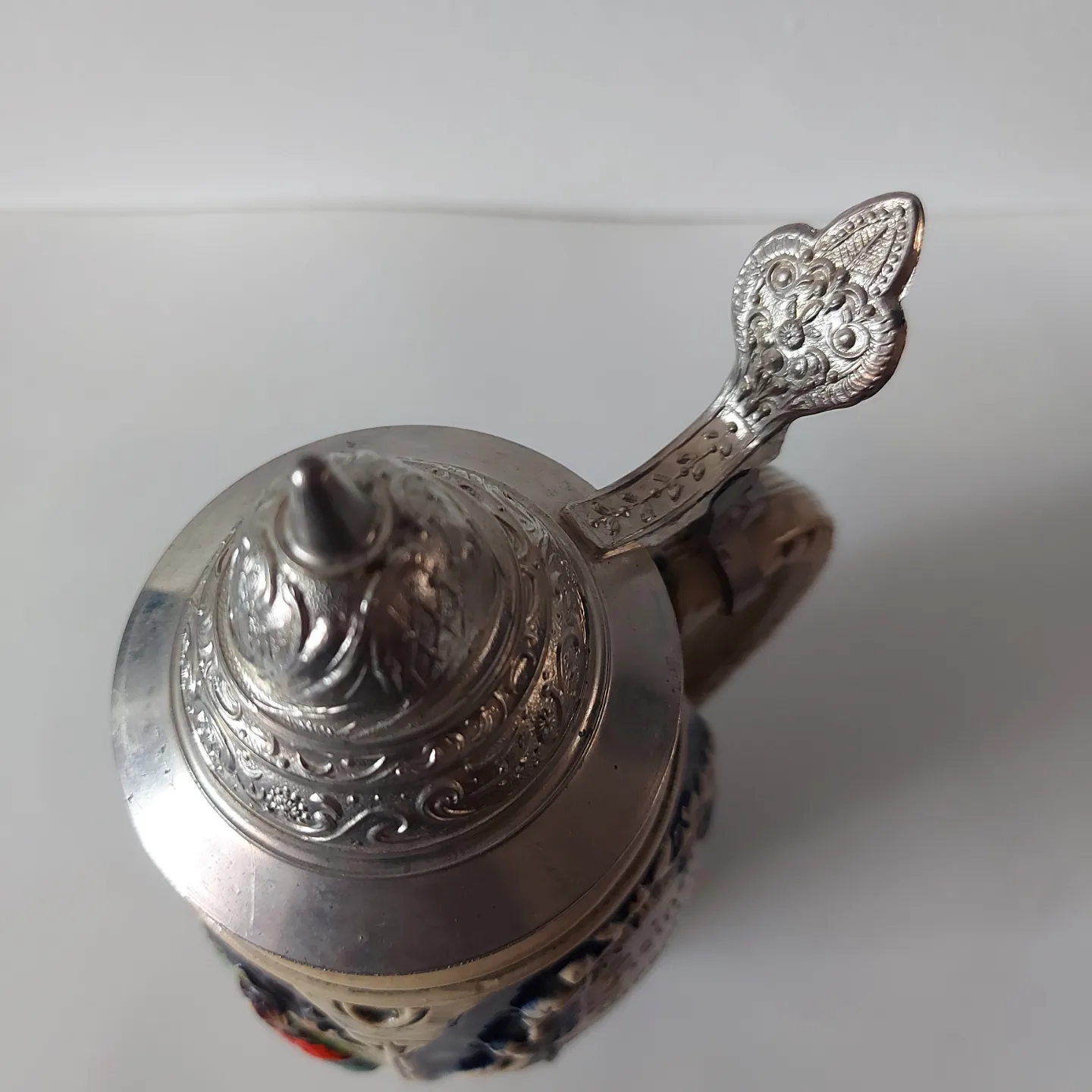 Original Vintage German Beer Stein with Meat Lid image indicator(5)